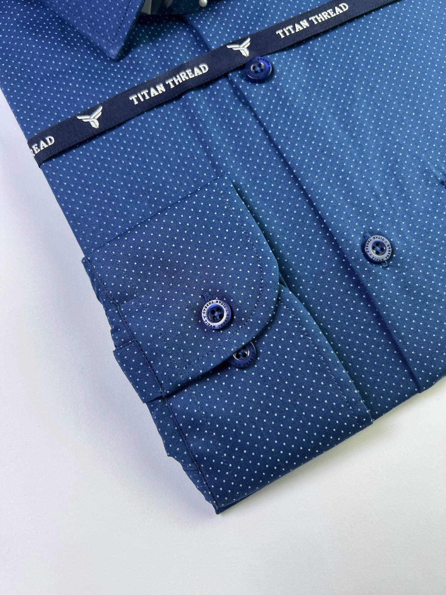 Indigo Blue Dotted Formal Shirt
