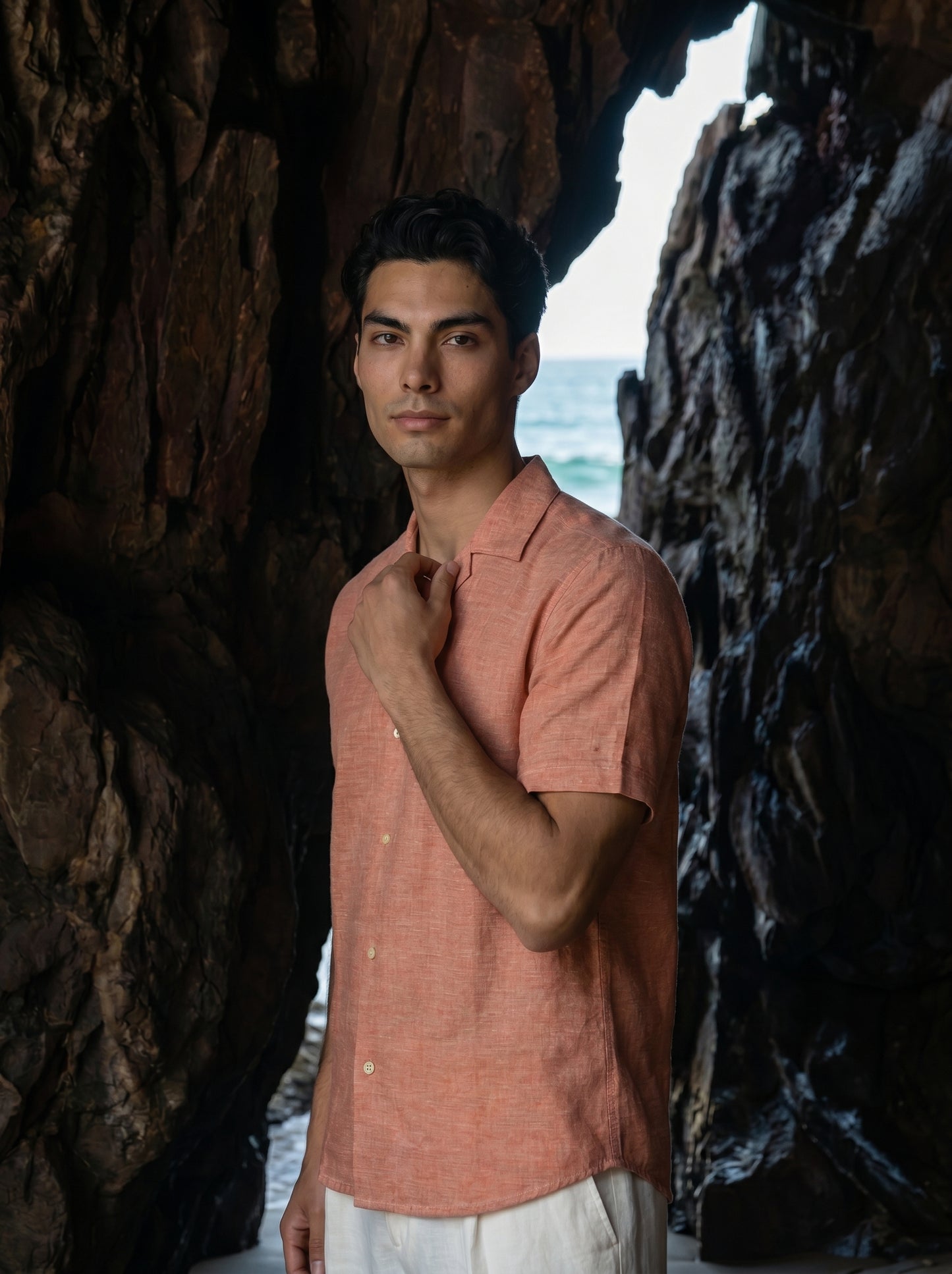Peal Orange Cuban Shirt