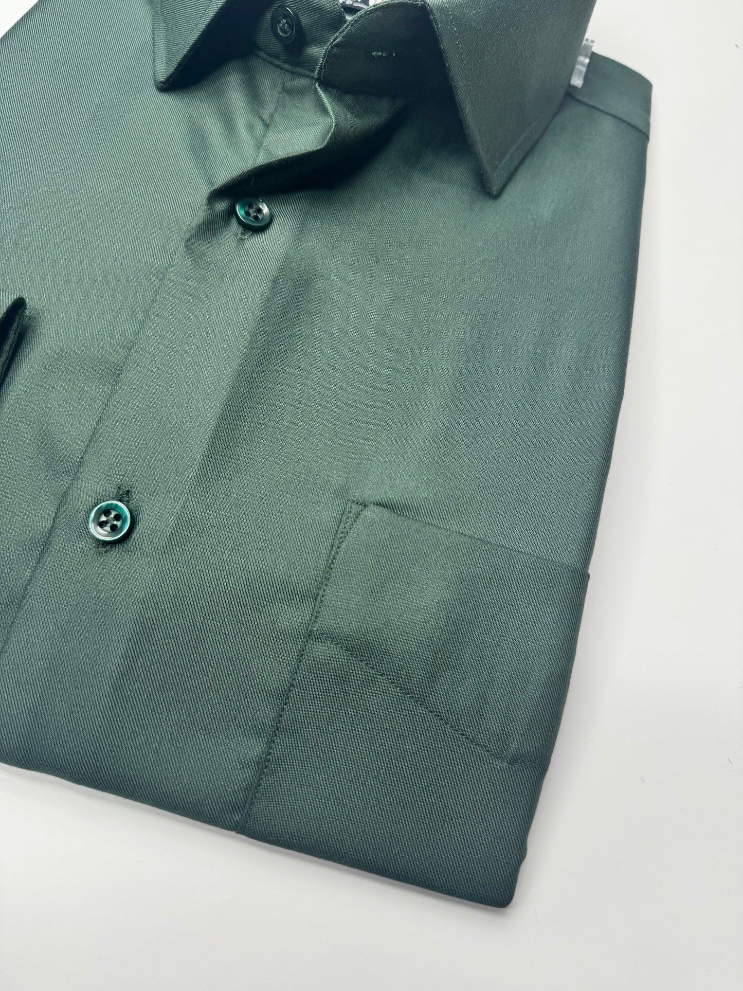 Sage Green in Twill Formal Shirt (Slim fit)