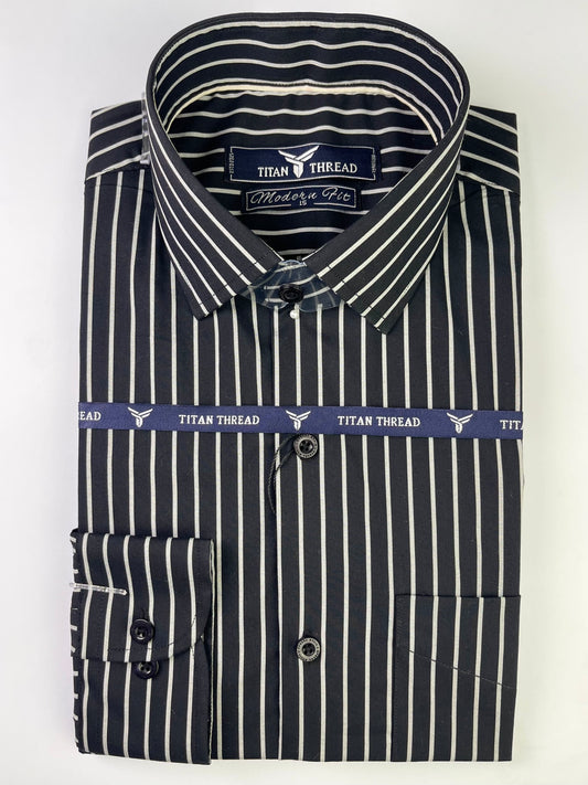Black & Gray Pencil Stripe Formal Shirt
