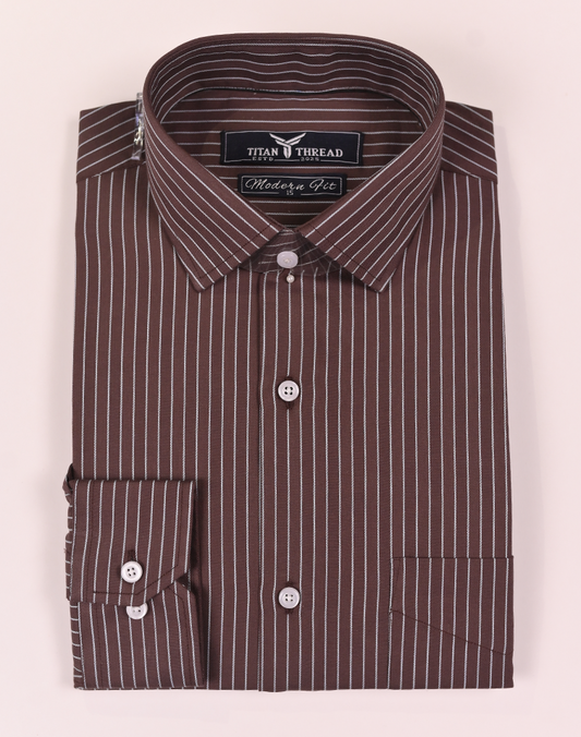 Pencil Stripes on Chocolate Brown