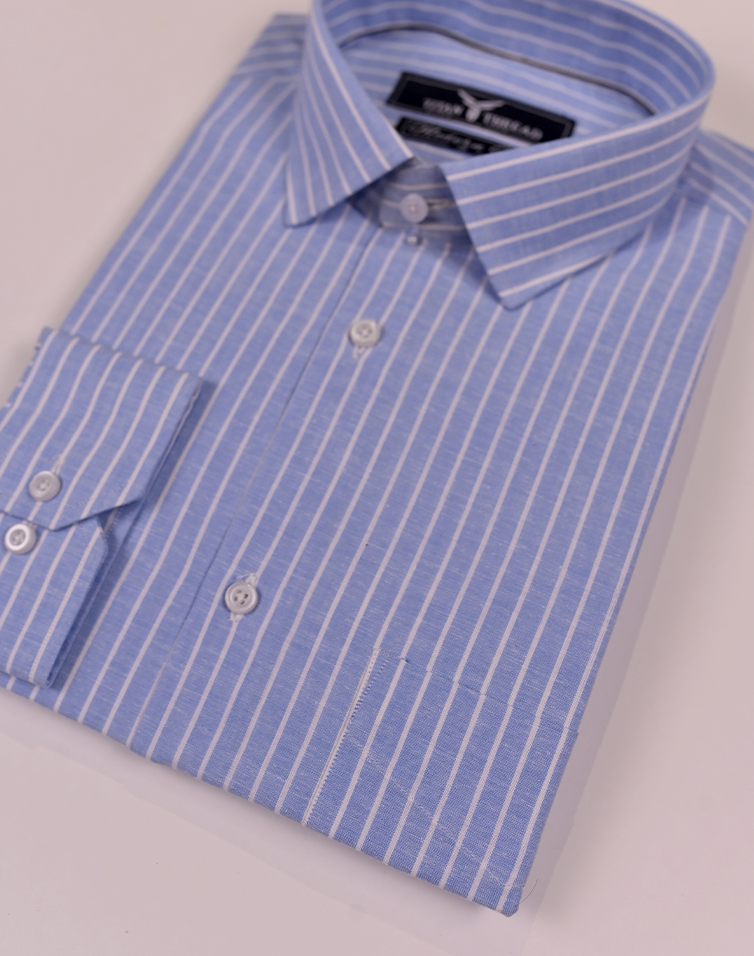 Cambridge Blue Pencil Stripe