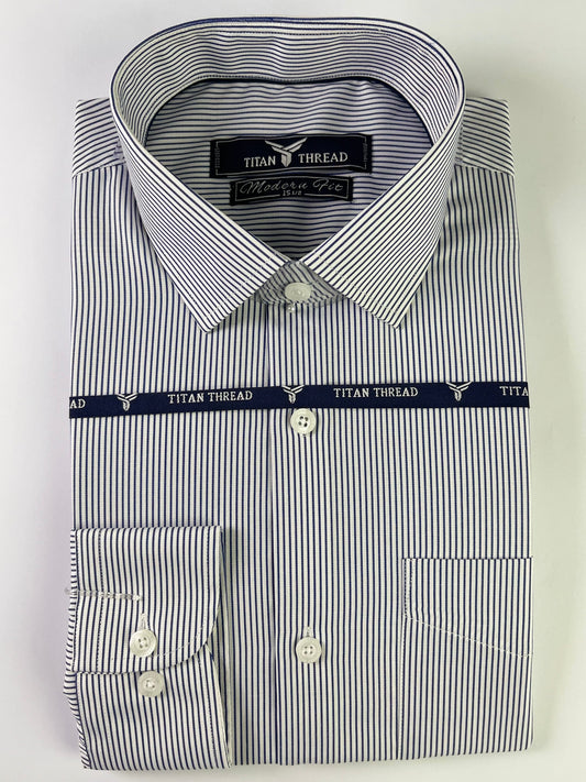 White & Blue Pin Stripe Formal Shirt