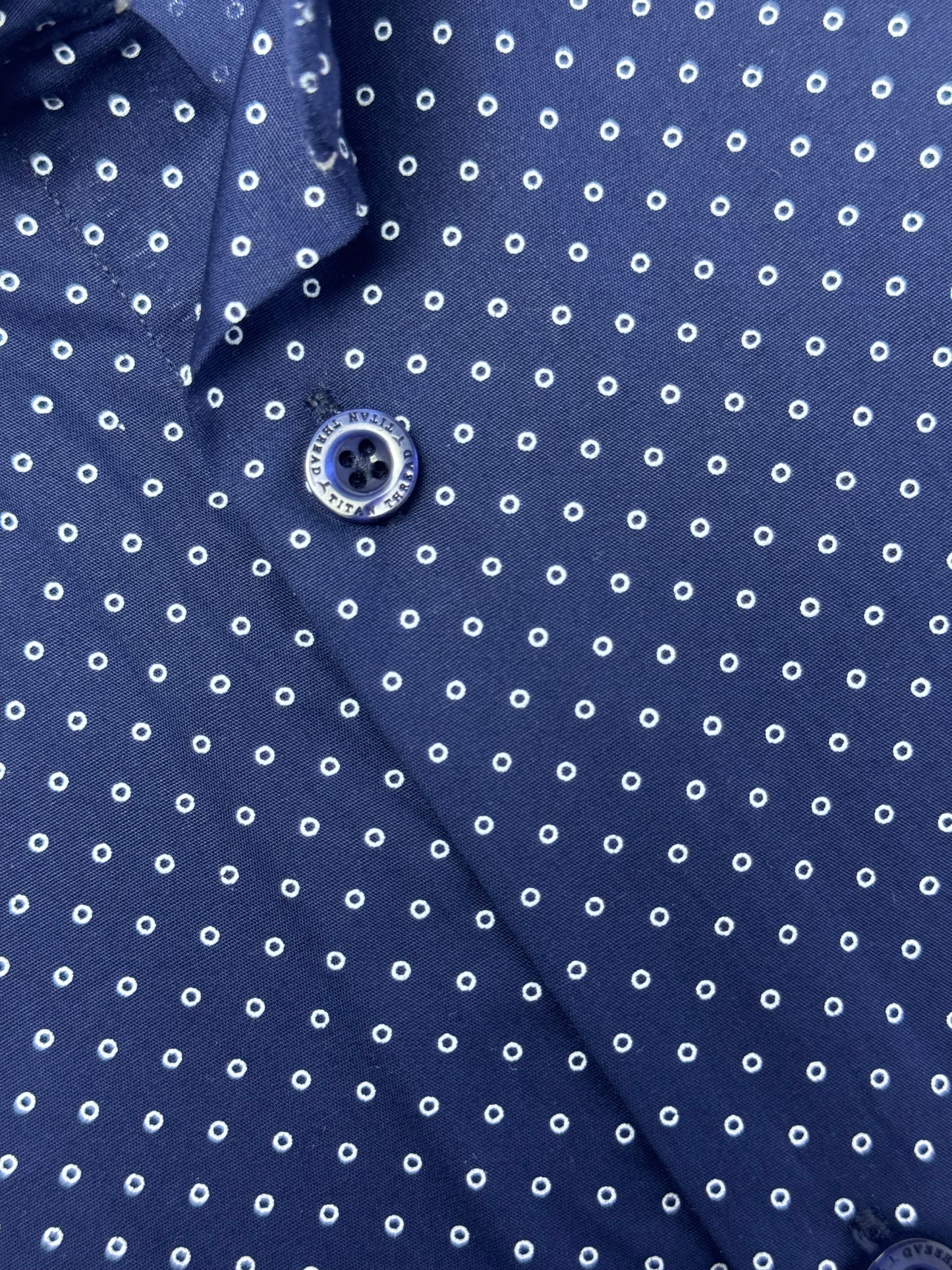 Navy Blue Dotted Formal Shirt