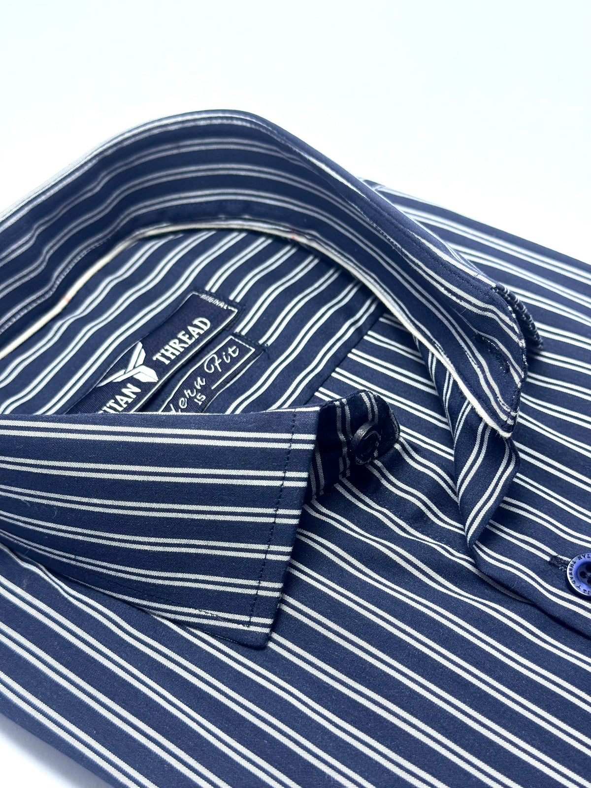 Indigo Blue Pencil Stripe Formal Shirt