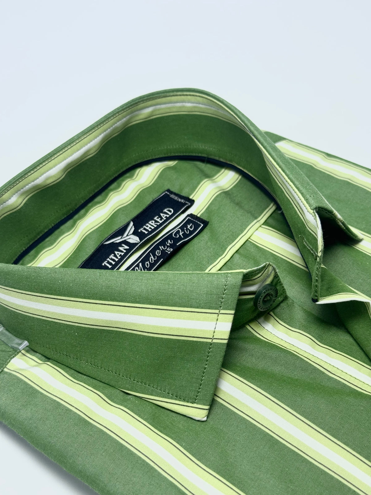 Moss Green Ombre Stripe Formal Shirt