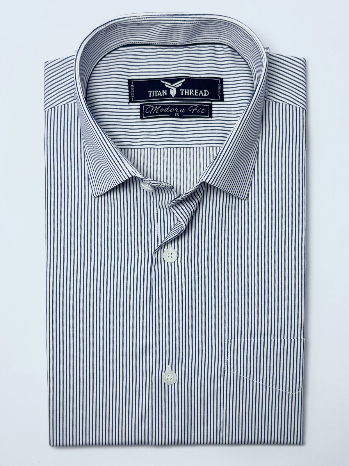 White & Blue Pin Stripe Formal Shirt