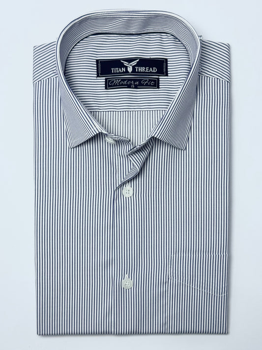 White & Blue Pin Stripe Formal Shirt