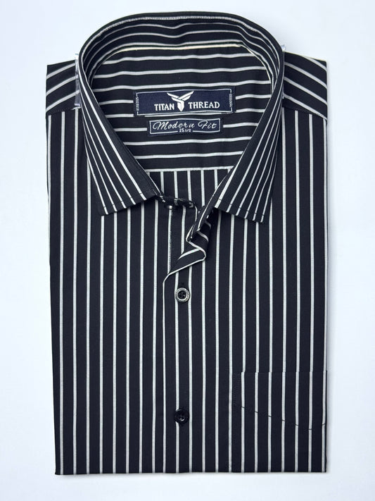 Black & Gray Pencil Stripe Formal Shirt