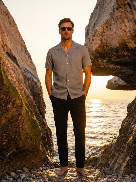 Self Gray Cuban Shirts