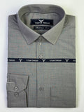 Self Textured Steel Gray Formal Shirt (Slim fit)