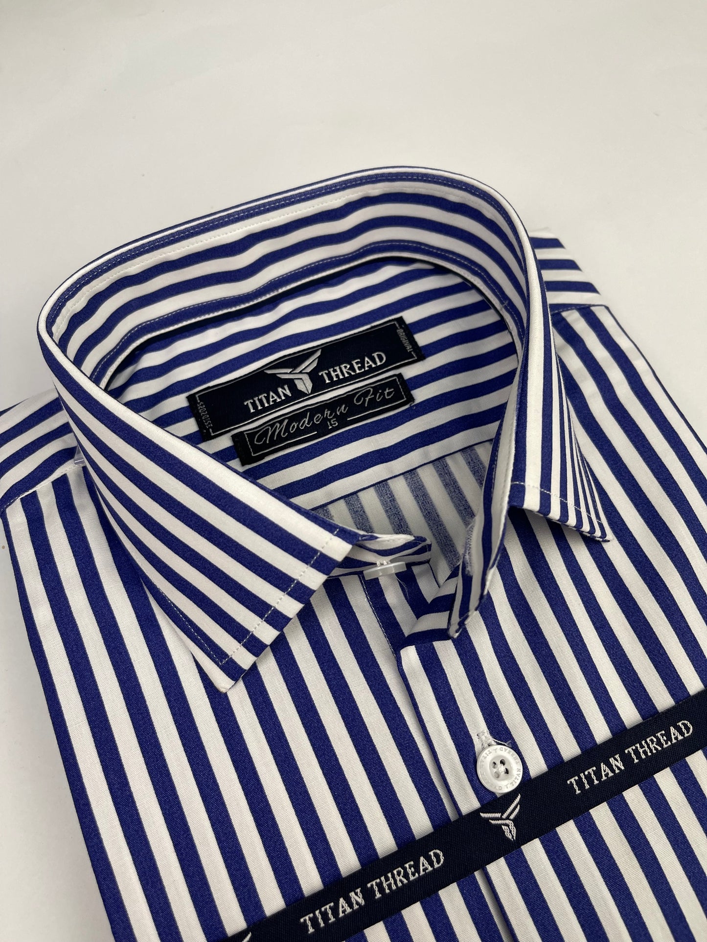 Royal Blue Awning Stripe Formal Shirt