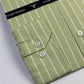 Sea Green Broad Stripes Formal Shirt (Slim fit)