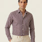 Burgundy Awning Stripe Formal Shirt