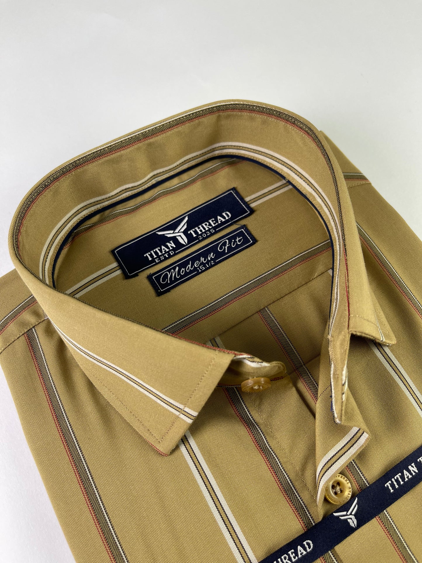 Misted Yellow Broad Stripe Formal Shirt
