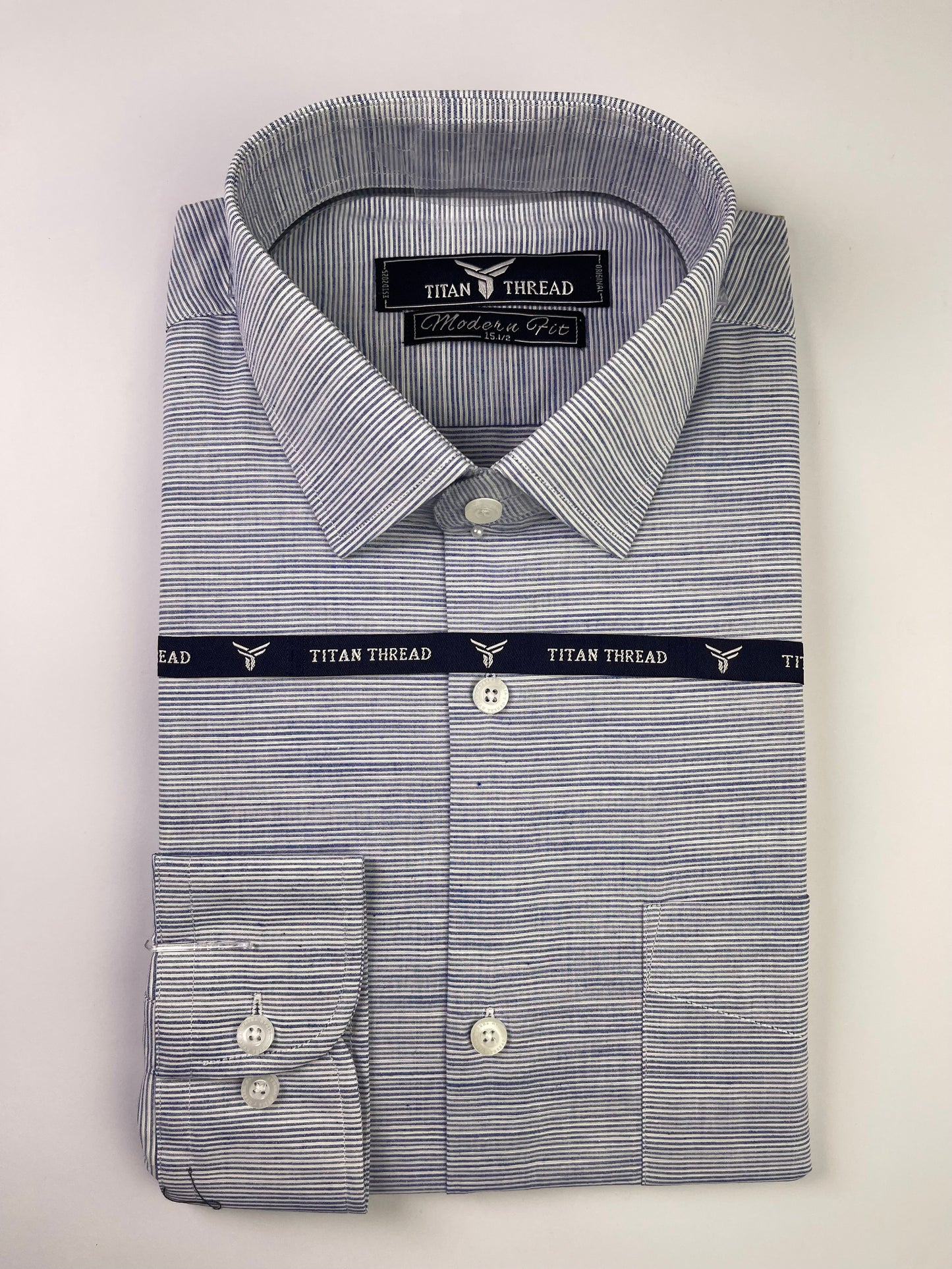 Ocean Blue Self Texture Formal Shirt