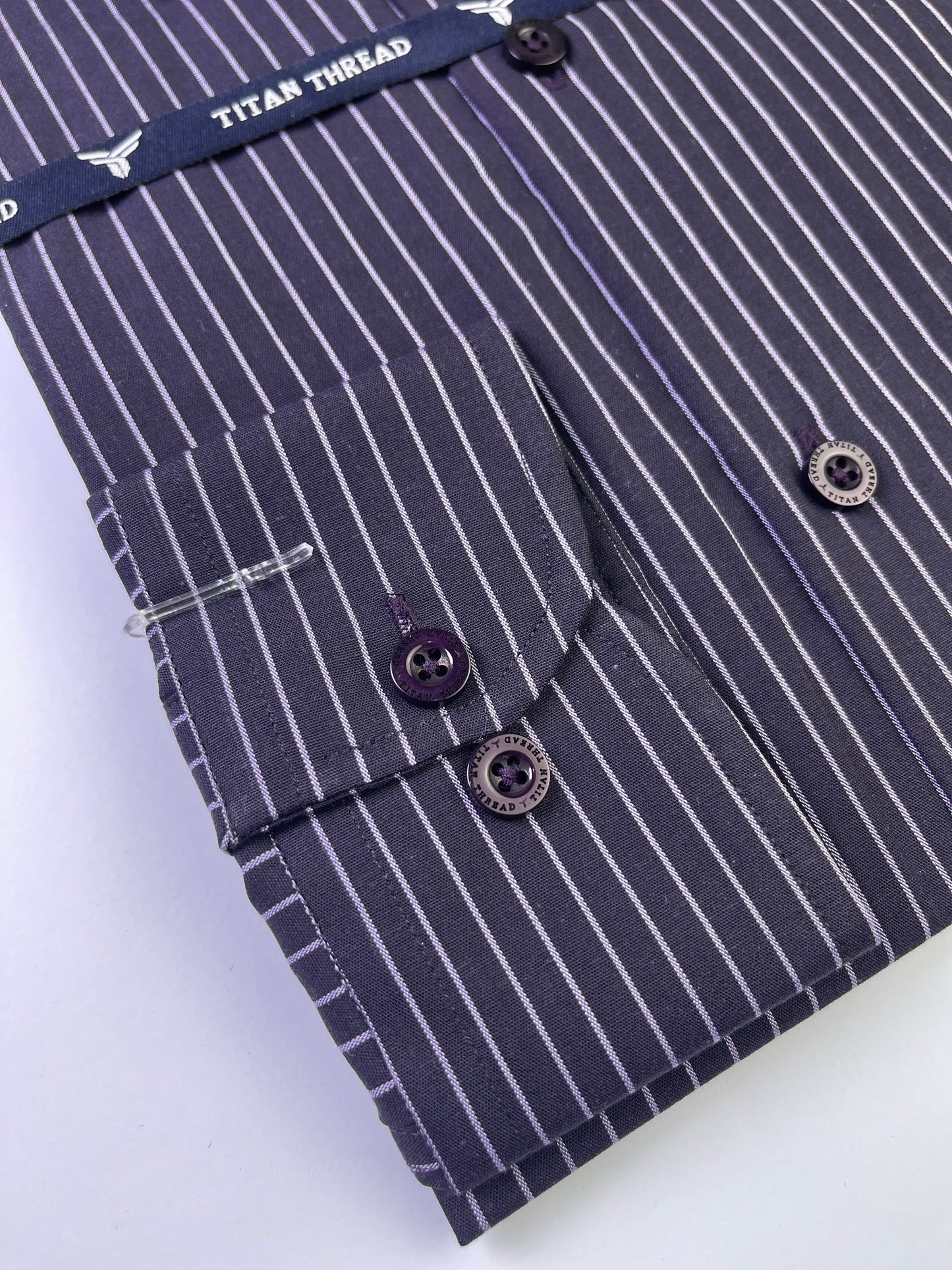 Deep Purple Pencil Stripe Formal Shirt