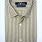 White & Beige Awning Stripe Formal Shirt