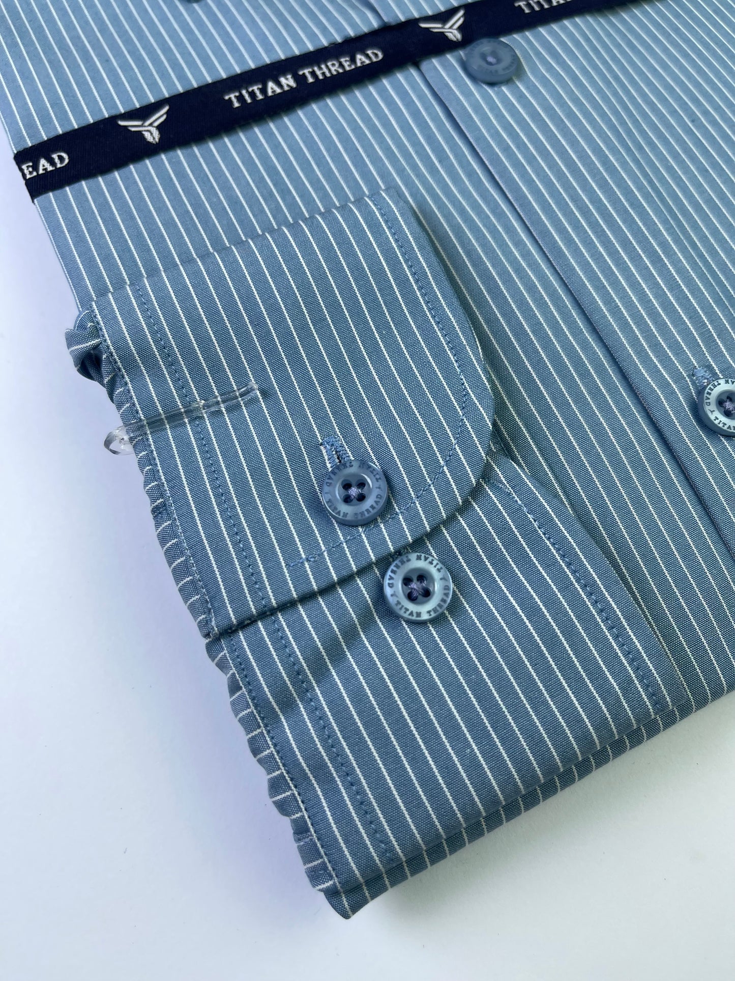 Steel Blue Pin Stripe Formal Shirt