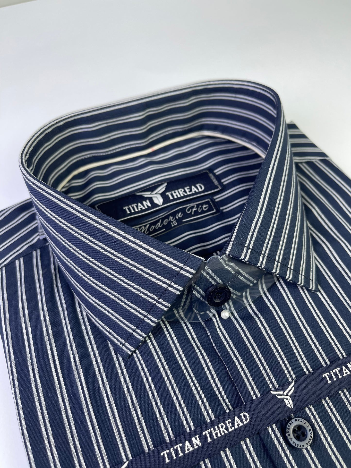 Indigo Blue Pencil Stripe Formal Shirt