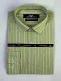 Sea Green Broad Stripes Formal Shirt (Slim fit)