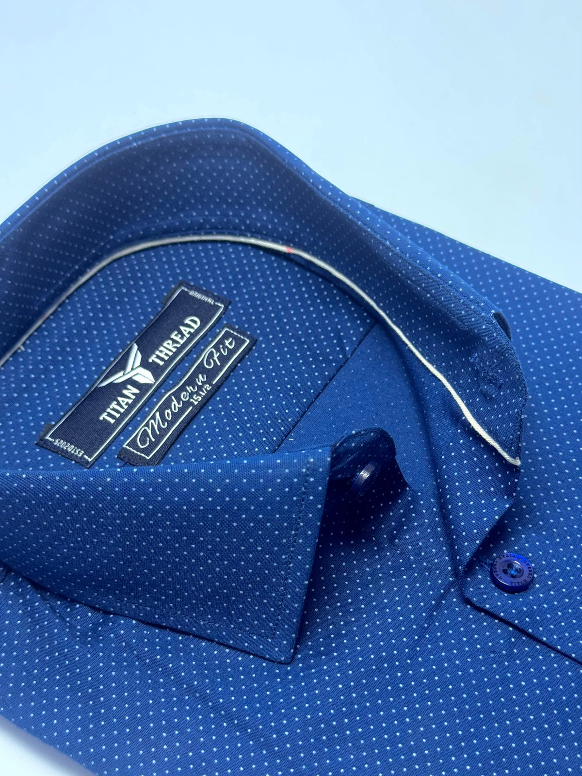 Indigo Blue Dotted Formal Shirt