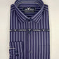 Navy Blue & Gray Verticle Stripe Formal Shirt