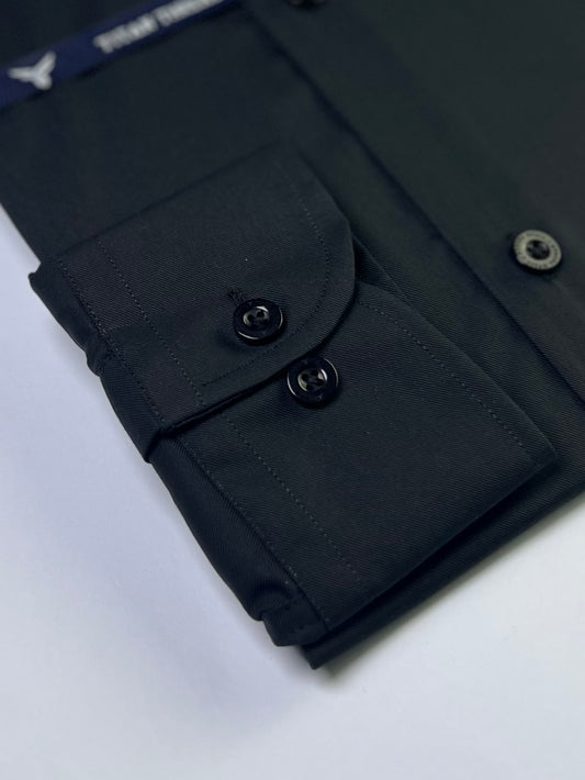 Jet Black Twill Formal Shirt
