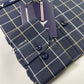Navy Blue Windowpane Check Formal Shirt