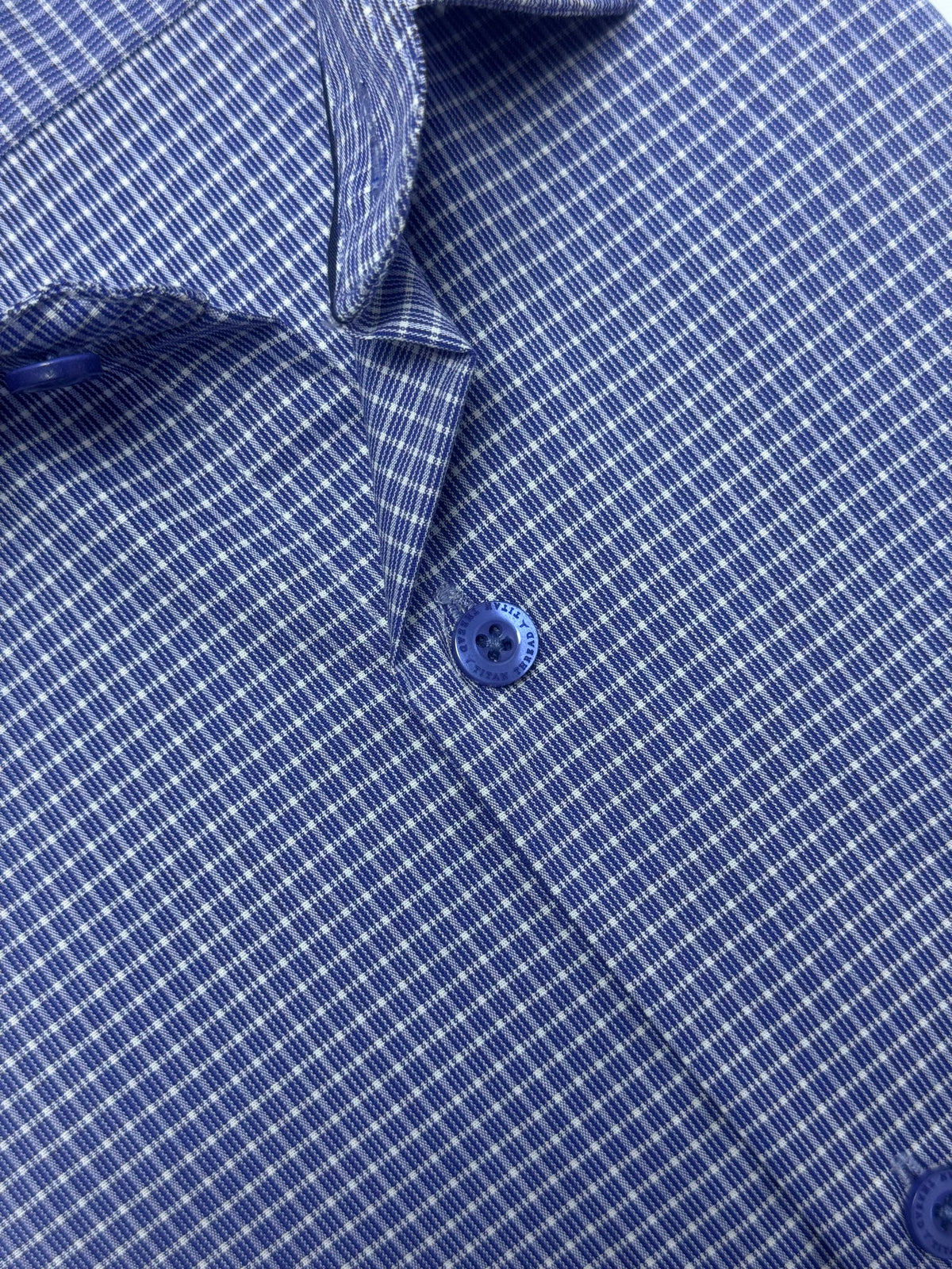 Blue Pin Check Formal Shirt