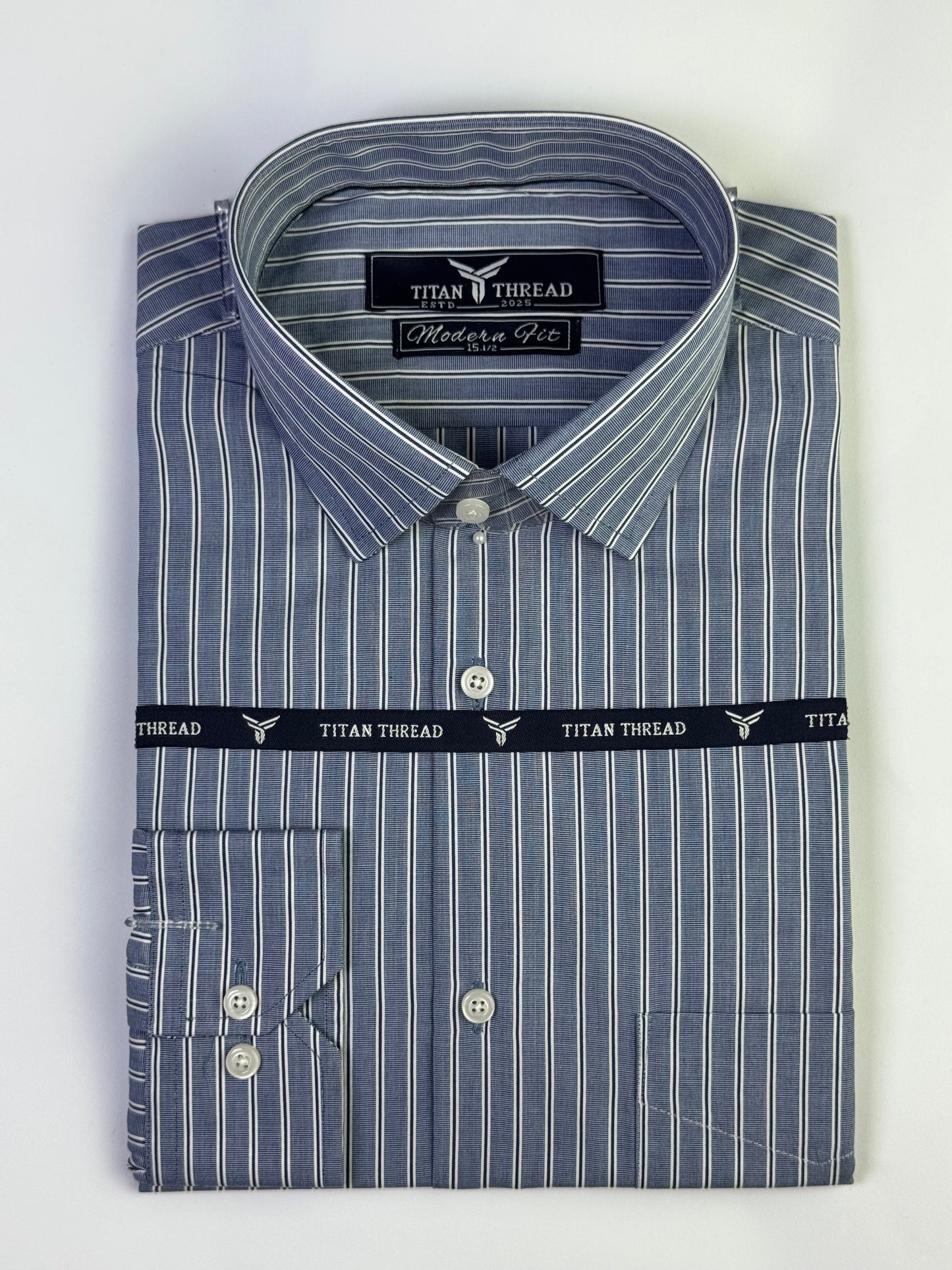 Blue Awning Stripes Formal Shirt (Slim fit)