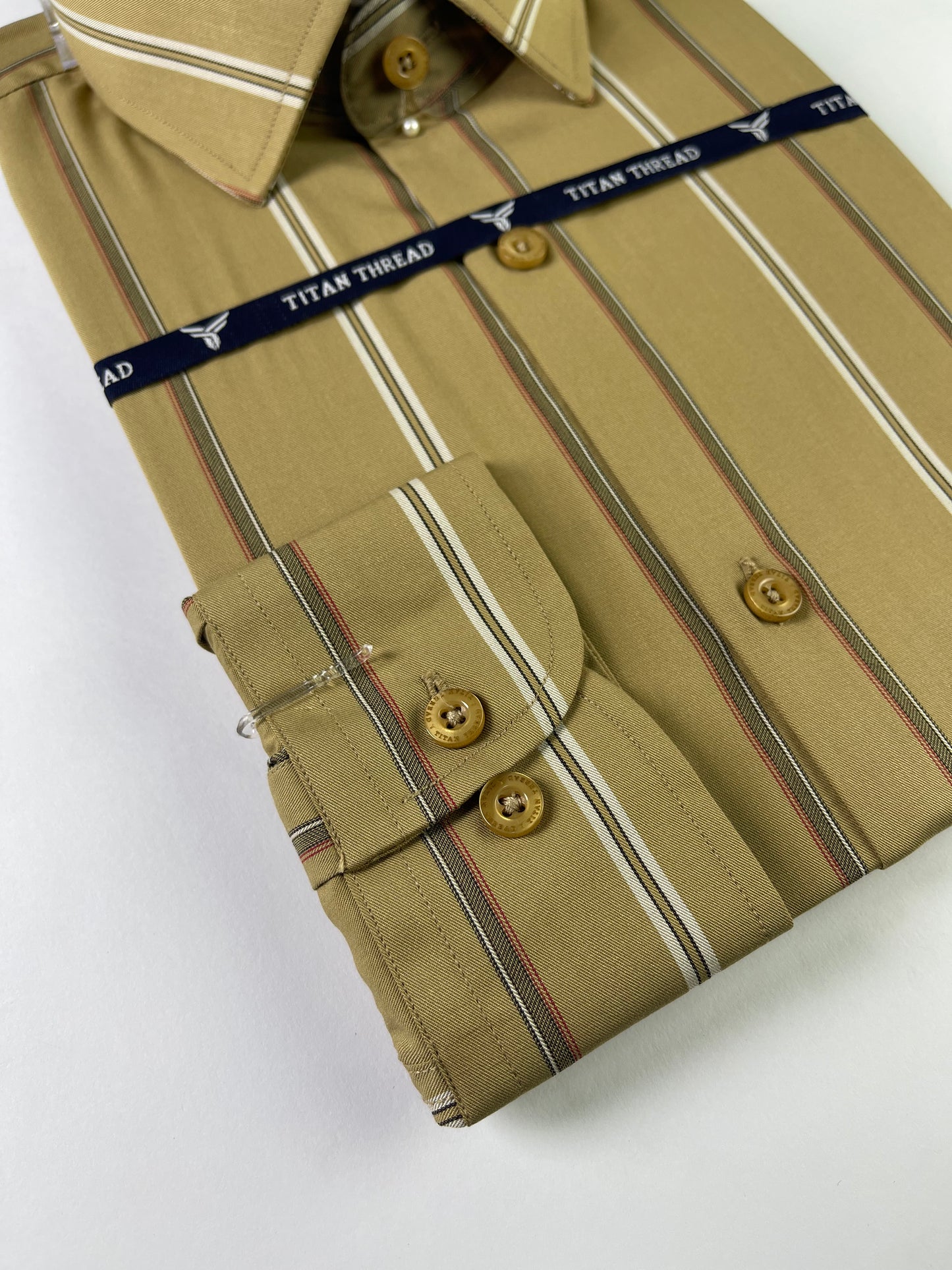 Misted Yellow Broad Stripe Formal Shirt