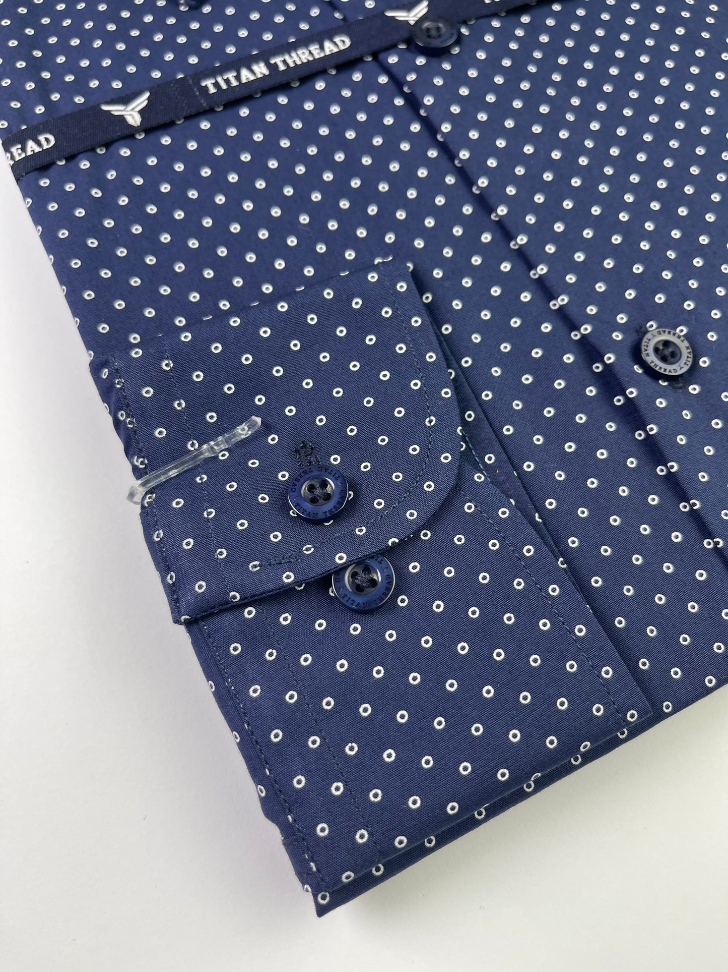 Navy Blue Dotted Formal Shirt