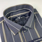 Slate Blue Broad Stripes Formal Shirt