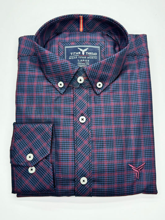 Glen Plaid Red and Gray Check