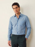 Steel Blue Pin Stripe Formal Shirt