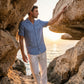 Iced Blue Irish Linen Cuban Shirt