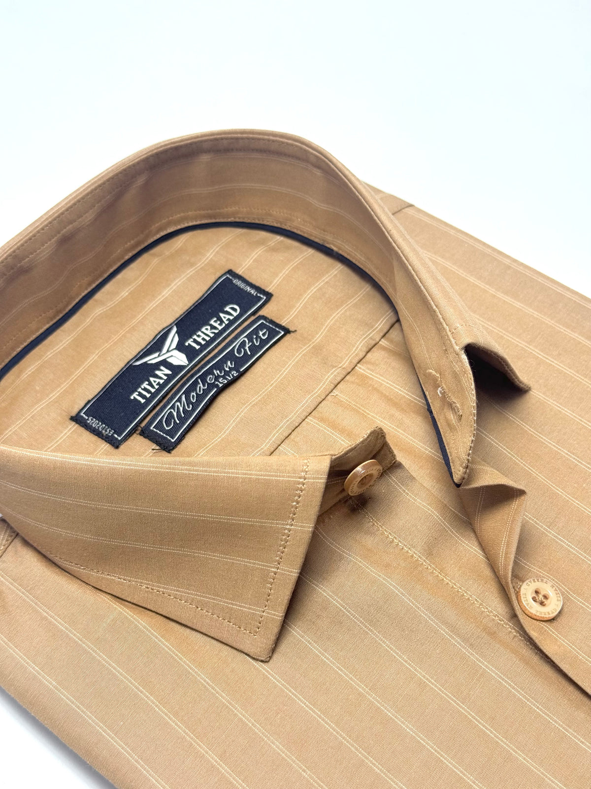 Dark Sand Pin Stripe Formal Shirt