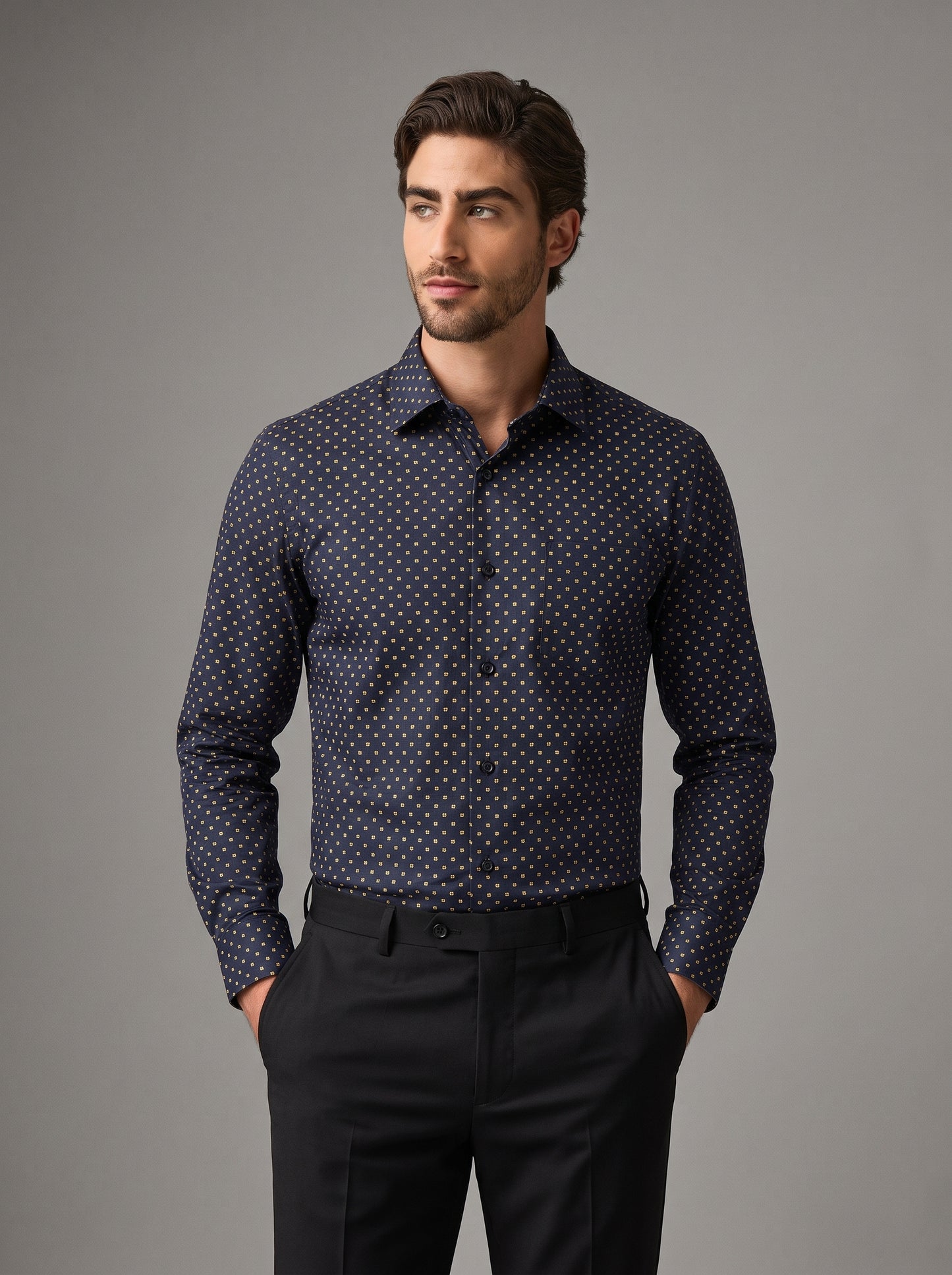 Jet Black Dobby Formal Shirt