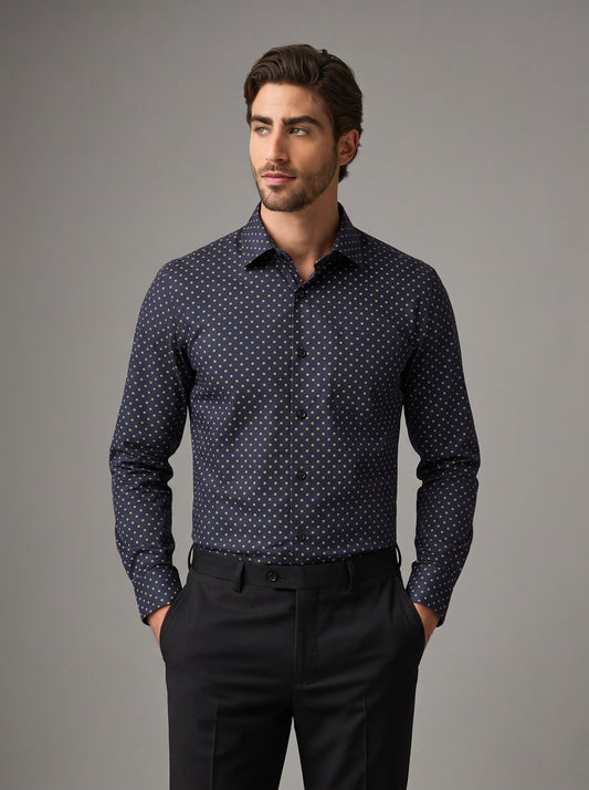Jet Black Dobby Formal Shirt