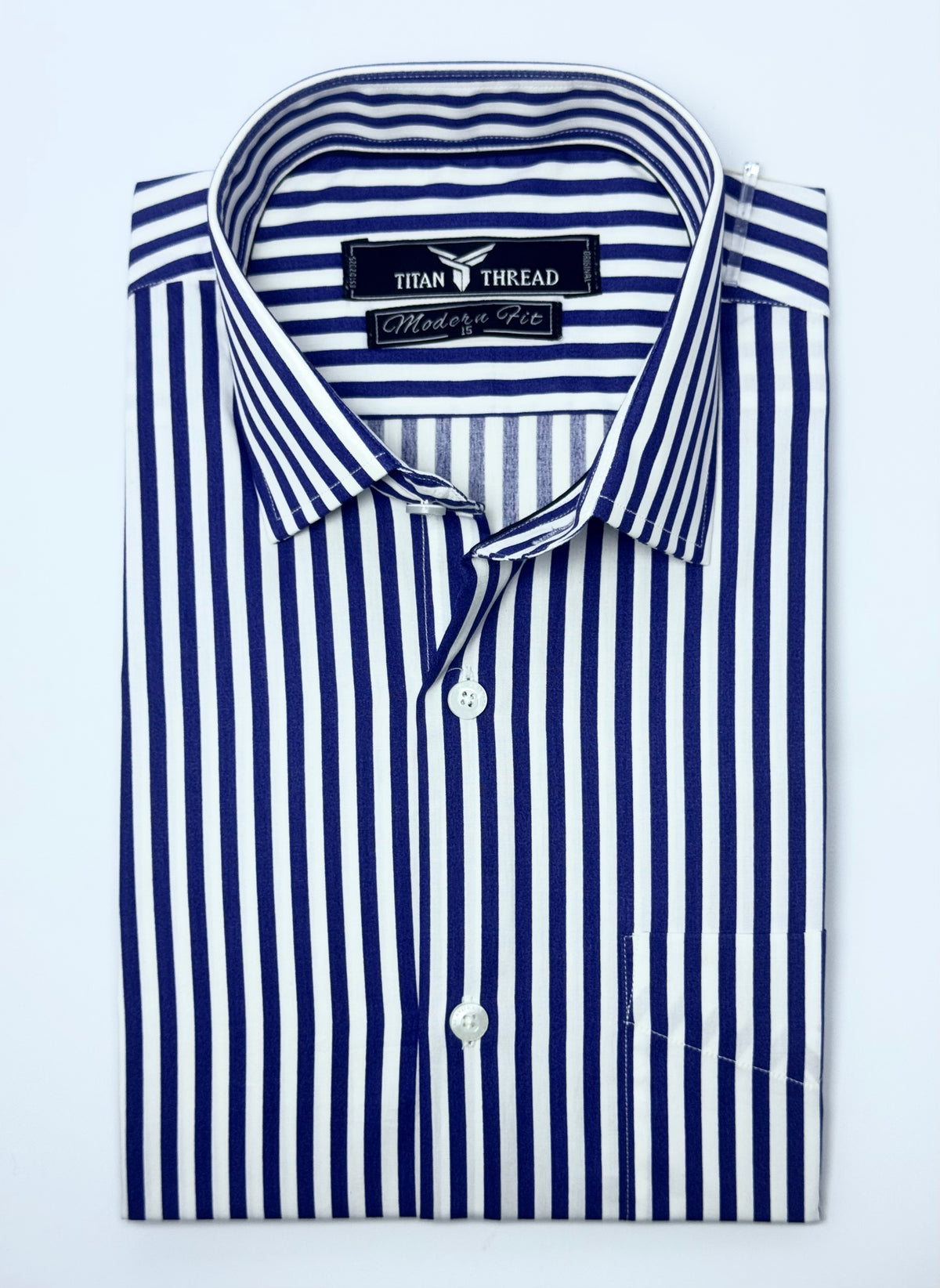 Royal Blue Awning Stripe Formal Shirt