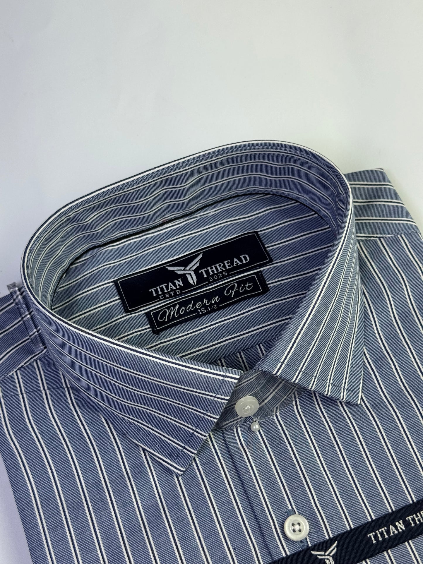 Blue Awning Stripes Formal Shirt (Slim fit)