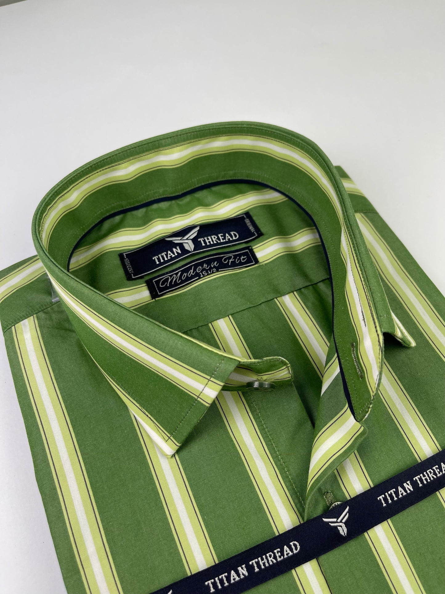 Moss Green Ombre Stripe Formal Shirt