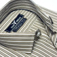 White & Beige Awning Stripe Formal Shirt