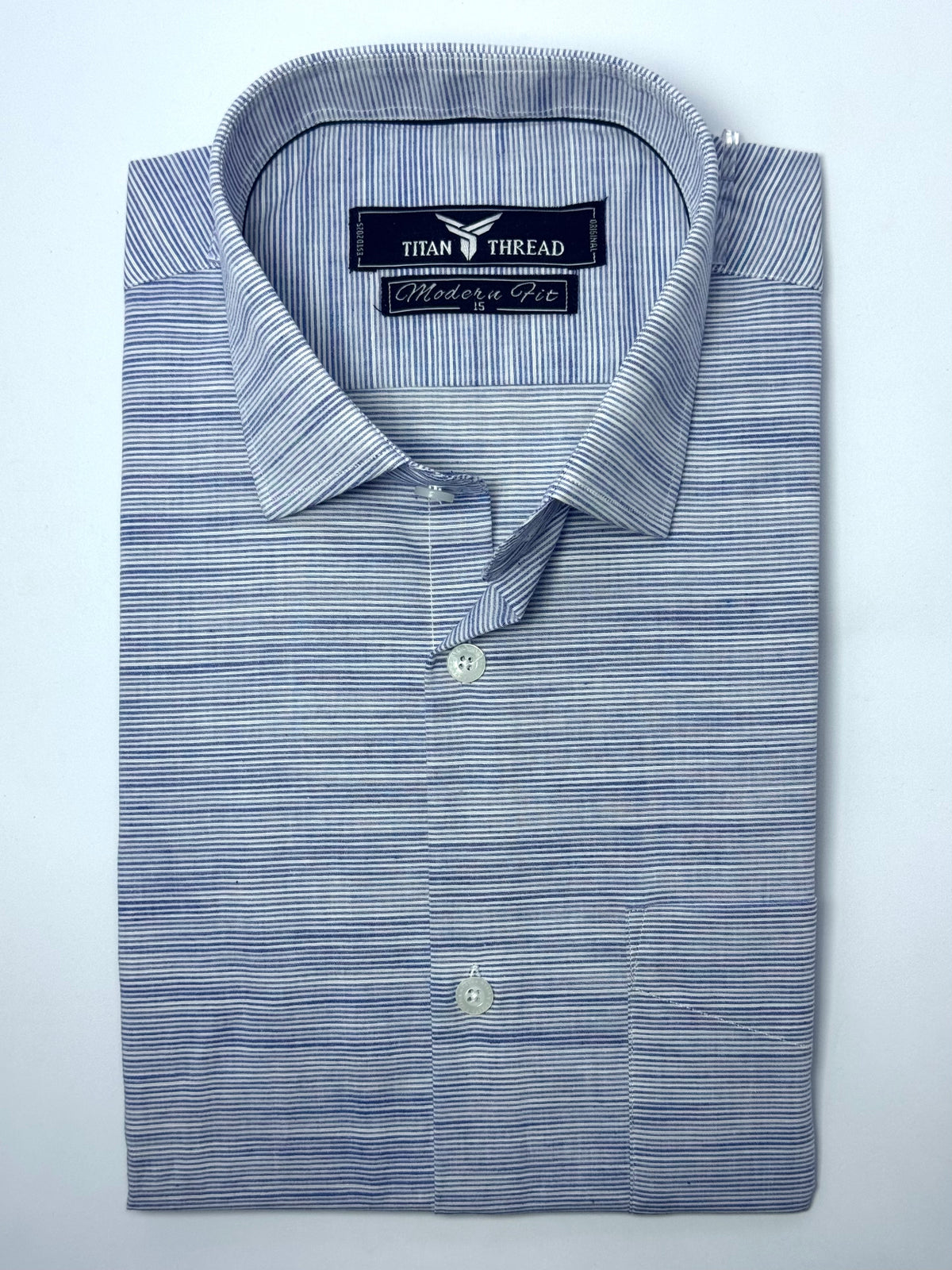 Ocean Blue Self Texture Formal Shirt