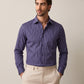 Navy Blue & Gray Verticle Stripe Formal Shirt