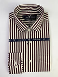 Burgundy Awning Stripe Formal Shirt
