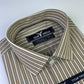 White & Beige Awning Stripe Formal Shirt