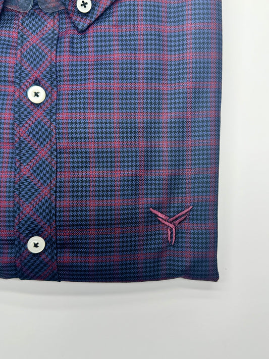 Glen Plaid Red and Gray Check