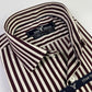 Burgundy Awning Stripe Formal Shirt